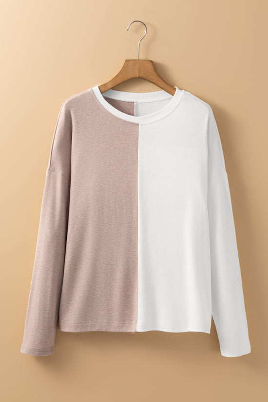 High khaki with long sleeves and round color block round