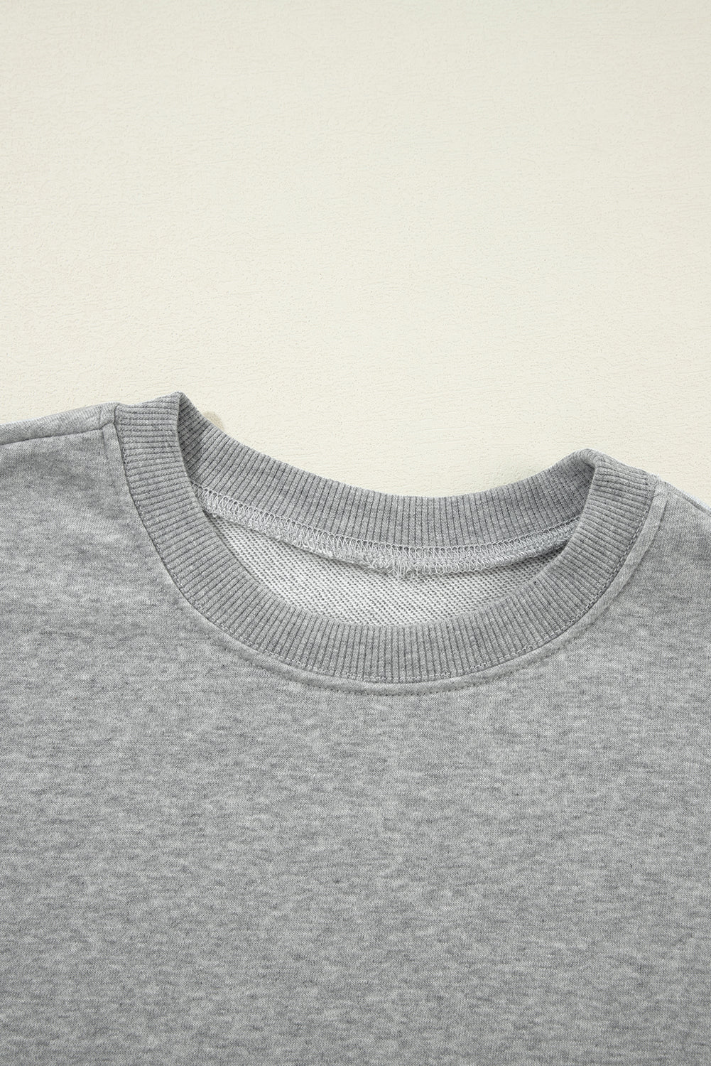 Grey Solid Classic Classic Pullover Felpa