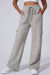 Large and multi-pocket drive pants with high light gray high-gray lace-up lace-ups