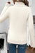 Beige fleece lined turtleneck knit sweater