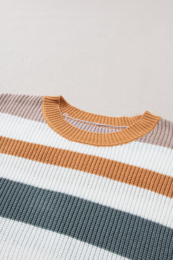 Classic sweater in color block with round neck