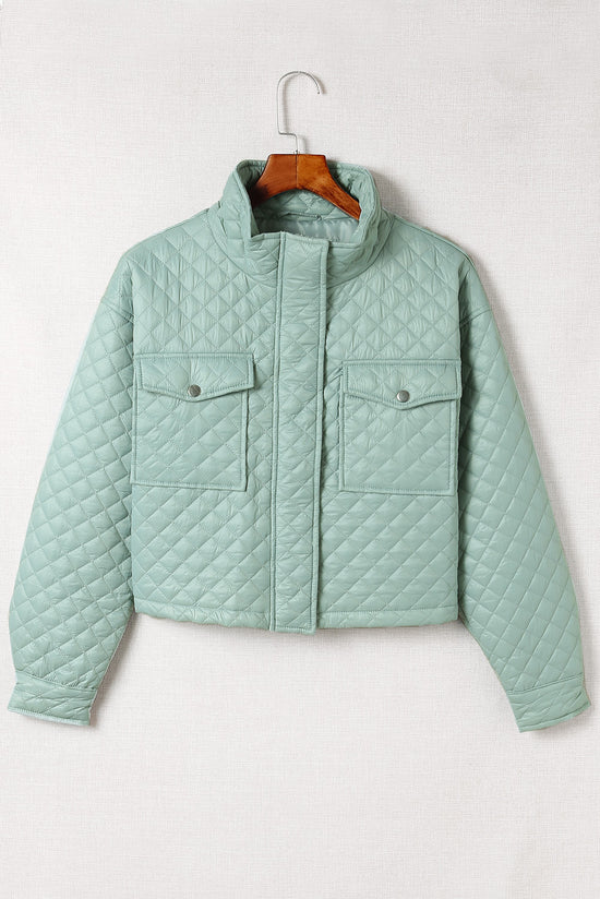 Chaqueta corta Pave verde con bolsillos y cremallera