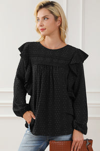 Black blouse with long sleeves *