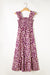 Vestido largo de ola alta con volantes y leopardo rosa