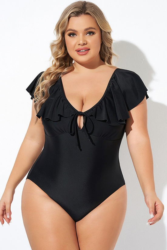 Maillot de bain une pièce noir grande taille *