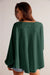 Ample blouse with long sleeves and blackish robe green v for drooping shoulders