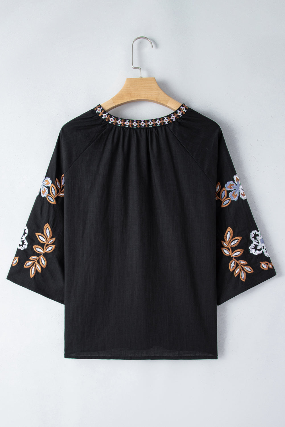 Black Bohemian Blumen -Bluse gegen Nackenbluse