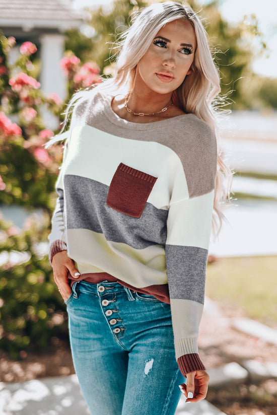 Color-Block pocket sweater