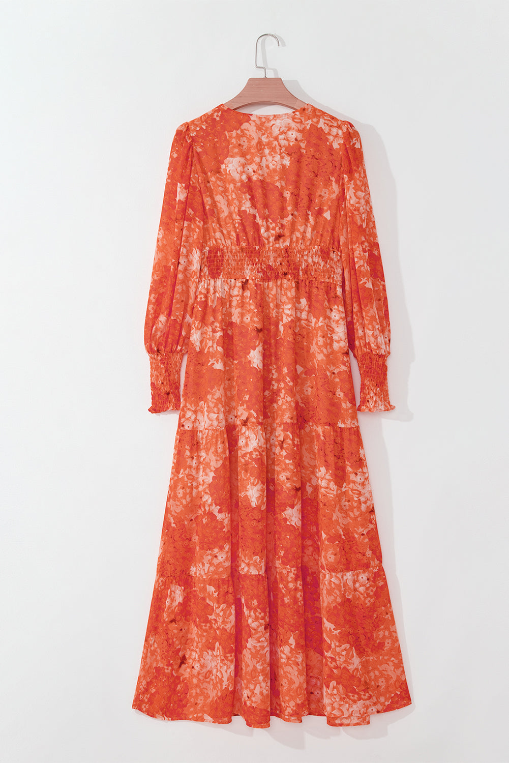 Orange Boho Blumenbischofhülse gegen Nackenstufe Maxi Kleid