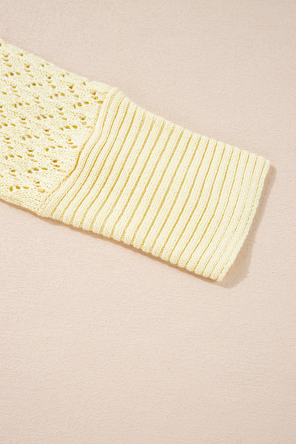 Cardigan court jaune crème en maille pointelle ouvert sur le devant-A WOMAN WE LOVE