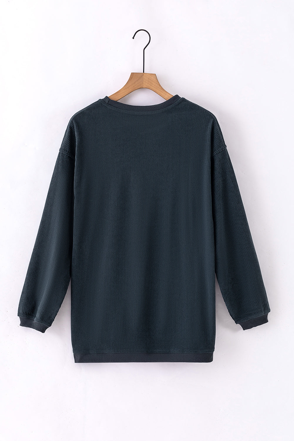 Sweat oversize en velours côtelé gris foncé