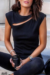 Black T-shirt with Slash handling and cuts