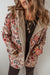 Chaqueta con capucha beige forrada en Sherpa Vintage Floral Print Paisley