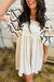 Ample mini-down-robe with western aztec print *