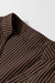 Classic brown stripe shirt, V -neck, rolled up sleeves, patched pocket