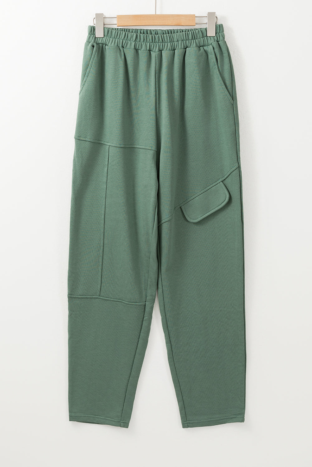 Pantalon cargo vert brume à taille élastique