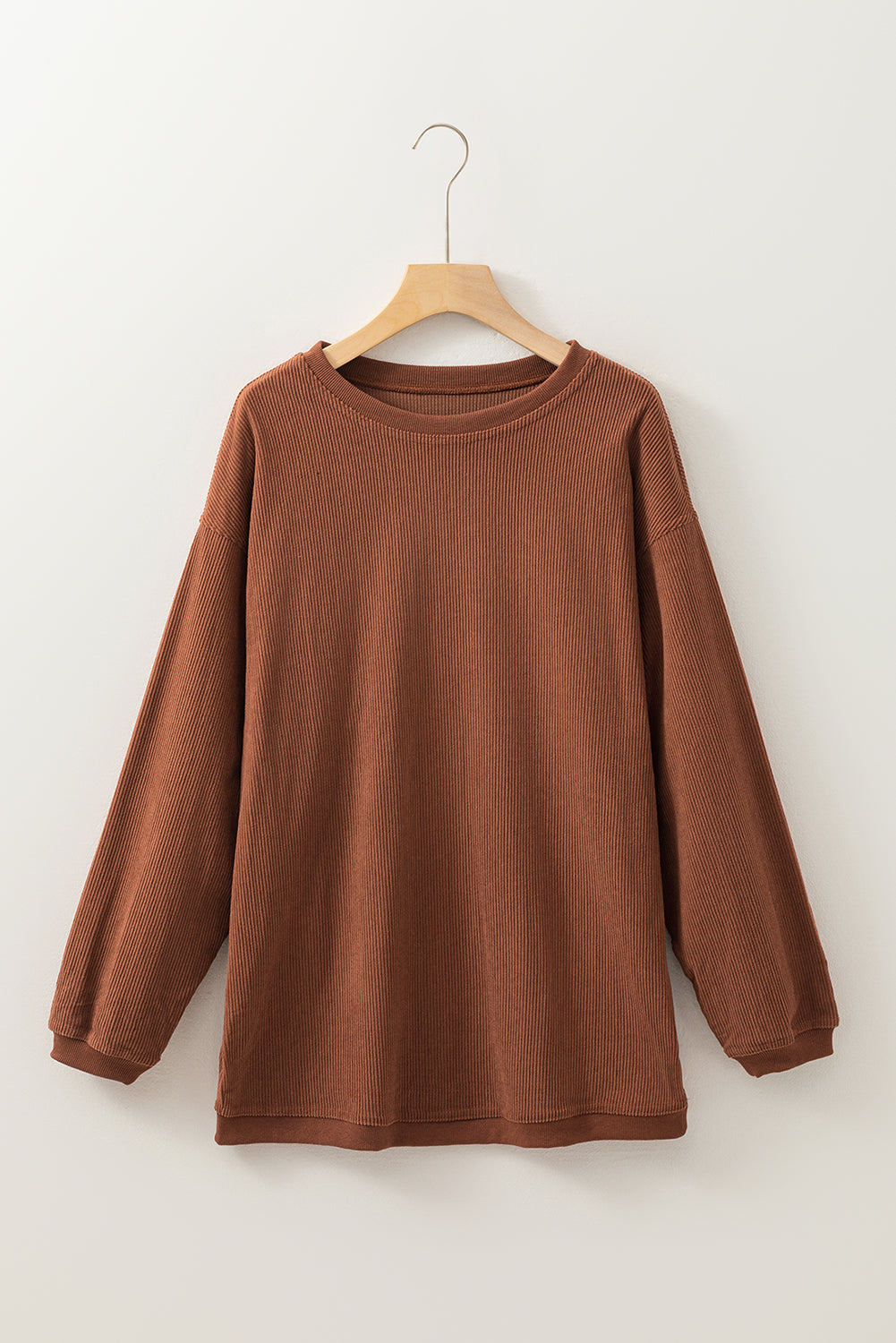 Sudadera de terciopelo acanalado de gran tamaño