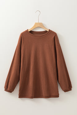 Brown corduroy oversized sweatshirt