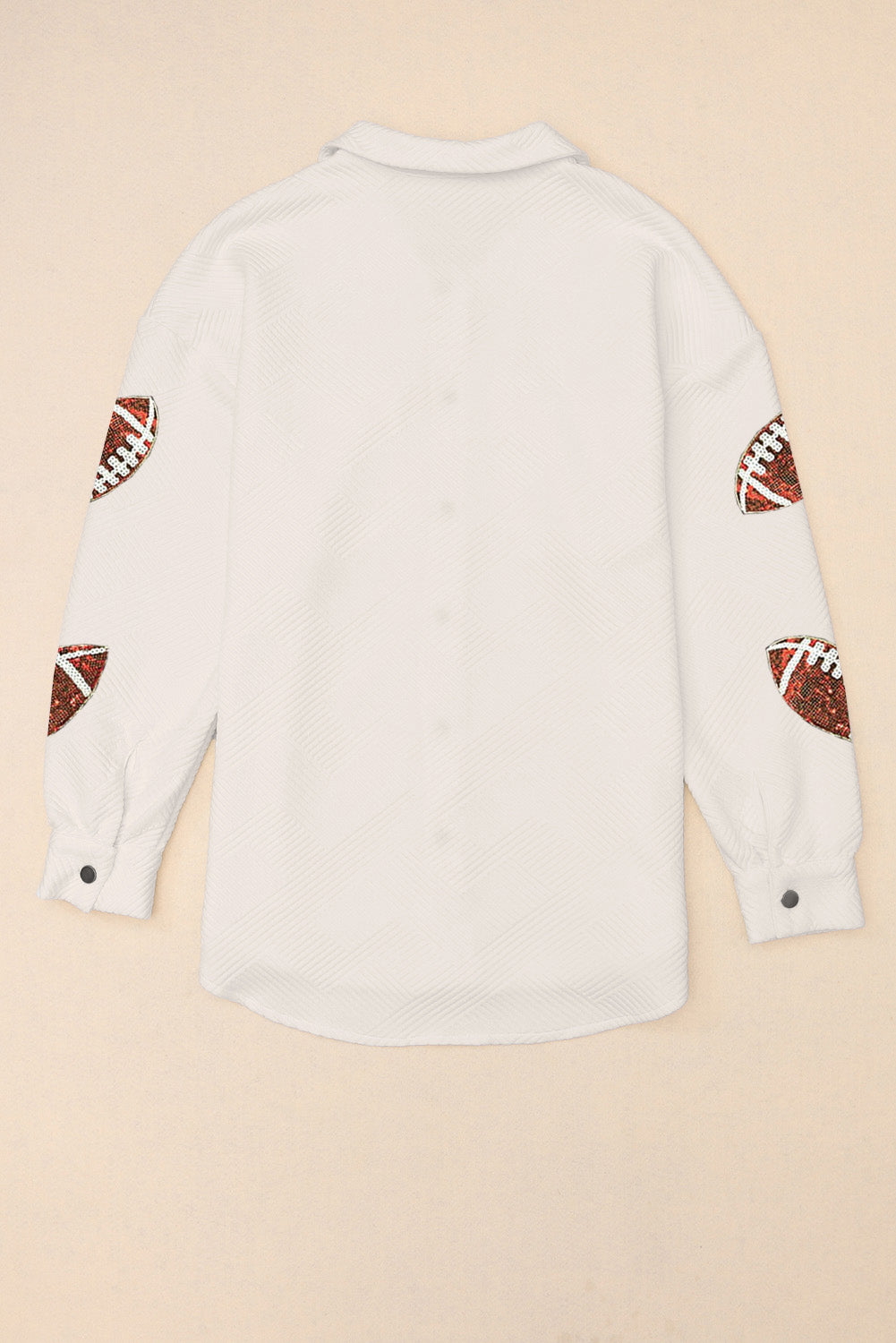Beige glitter rugby football jacket texture bubble gum