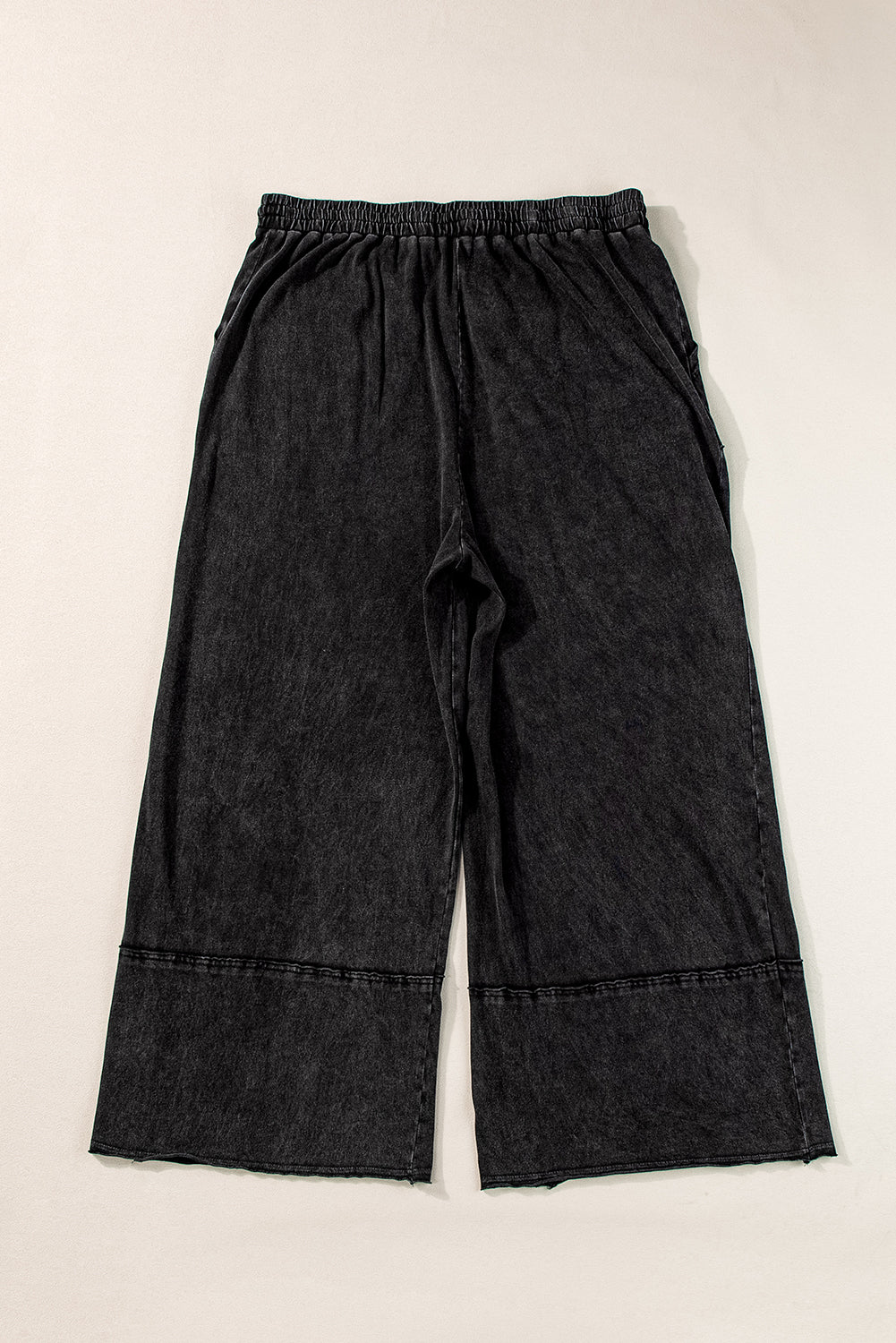 Black Plus Mineral Wash Exposed Seam Wide Gaming Pants