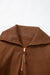 Brown half-zip fleece sweatshirt