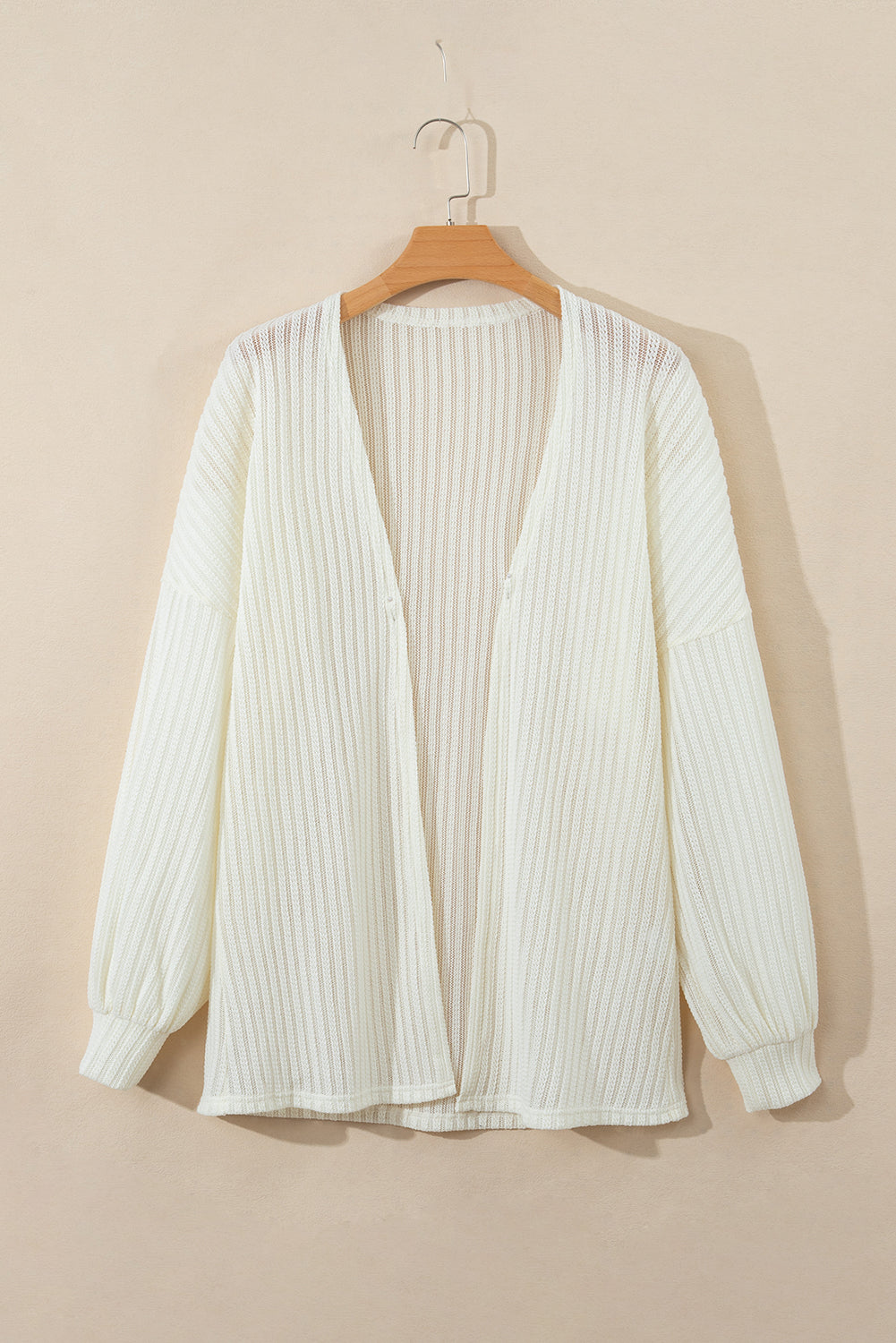 Manica lanterna testurizzata beige kimono