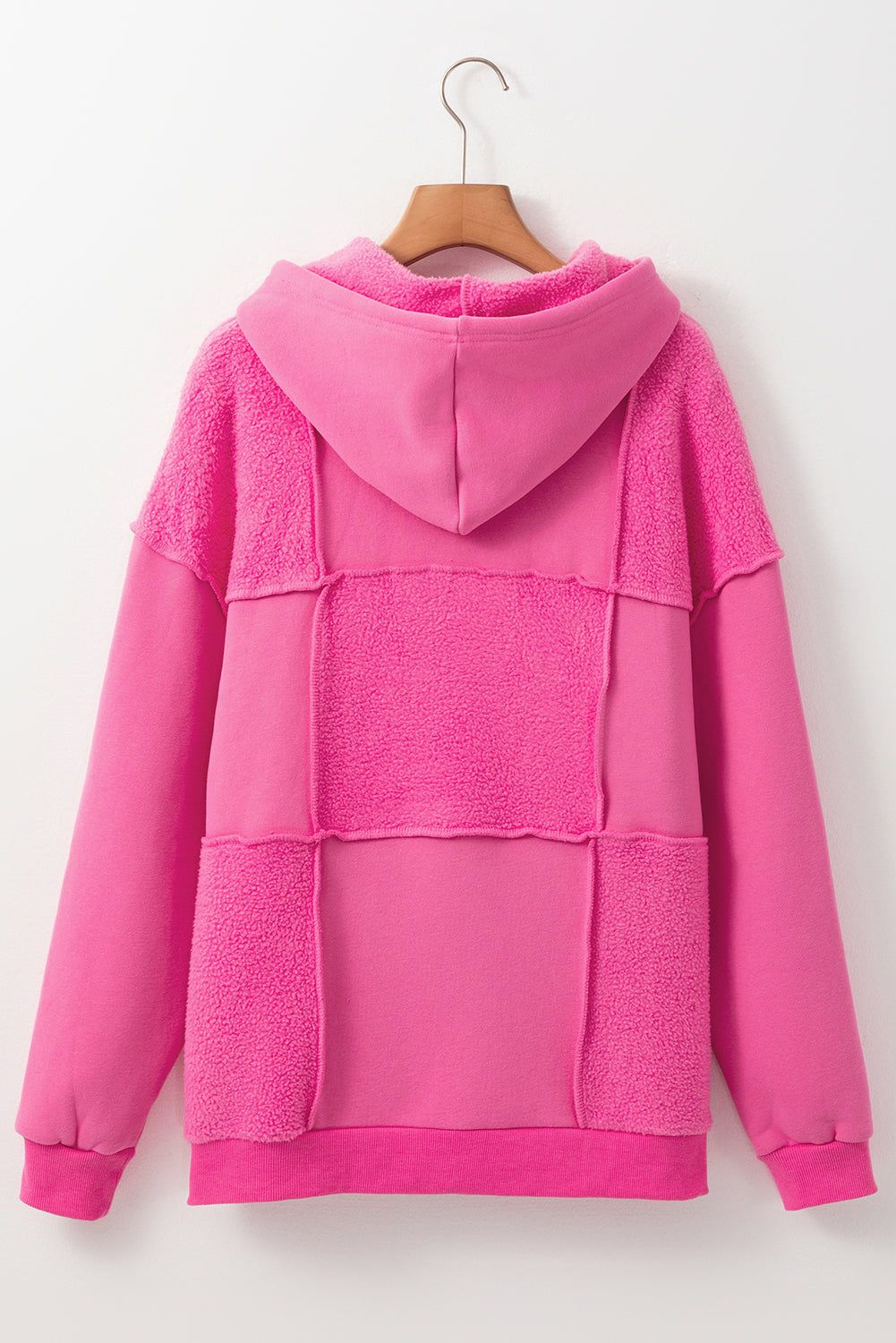 Sweat à capuche avec cordon de serrage en tissu éponge rose délavé minéral Pitaya