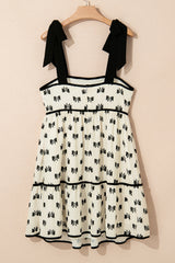 High waist dress printed knot and straps to tie *