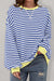 Over-dimensioned blue striped sweatshirts *