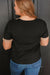 Black Short Sleeve V-Neck Top with Lace Trim Plus Size