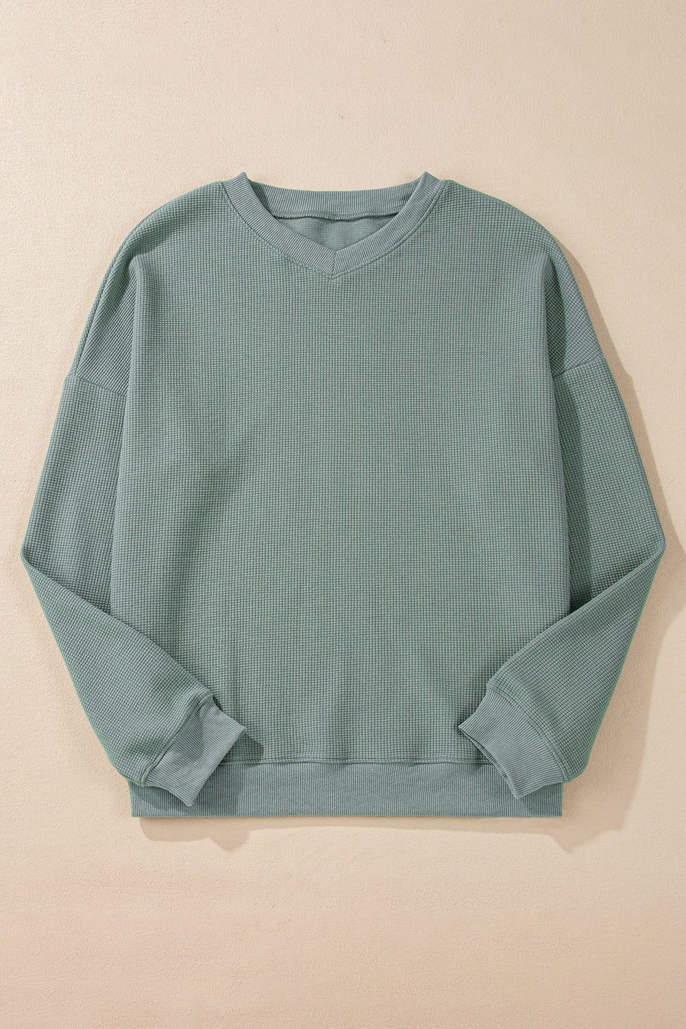 Chiaramente Aqua Waffle Knit Drop Calco a V.