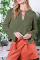 Pull with split sleeves and knitting buttoned collar open vineyard