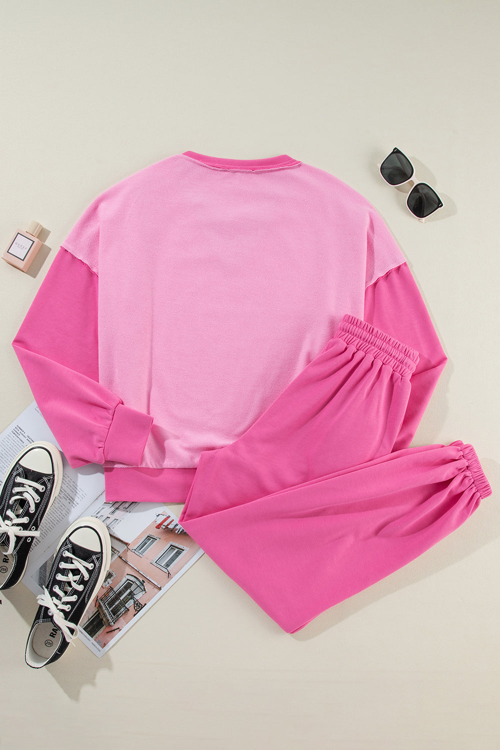 Ensemble pull patchwork contrasté et pantalon de jogging *-A WOMAN WE LOVE