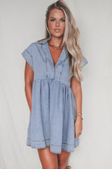 Babydoll en mezclilla con mangas cortas *