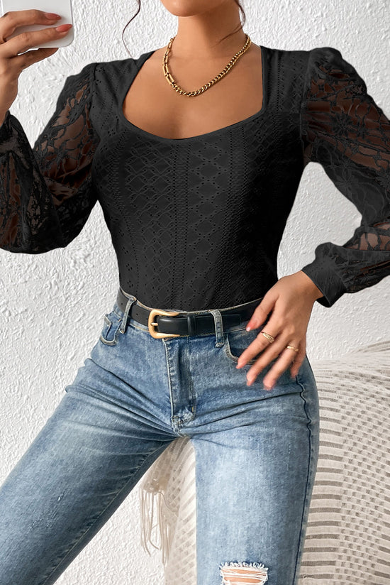 Body black Frenchy in contrasting lace *