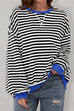 Over-dimensional sweatshirt with black stripes *