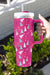 Tasse Thermos Imprimée Arbre De Noël Dessin Animé Rose Rouge 40oz