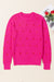 Pink Red Heart Shaped Crew Neck Drop Shoulder Sweater