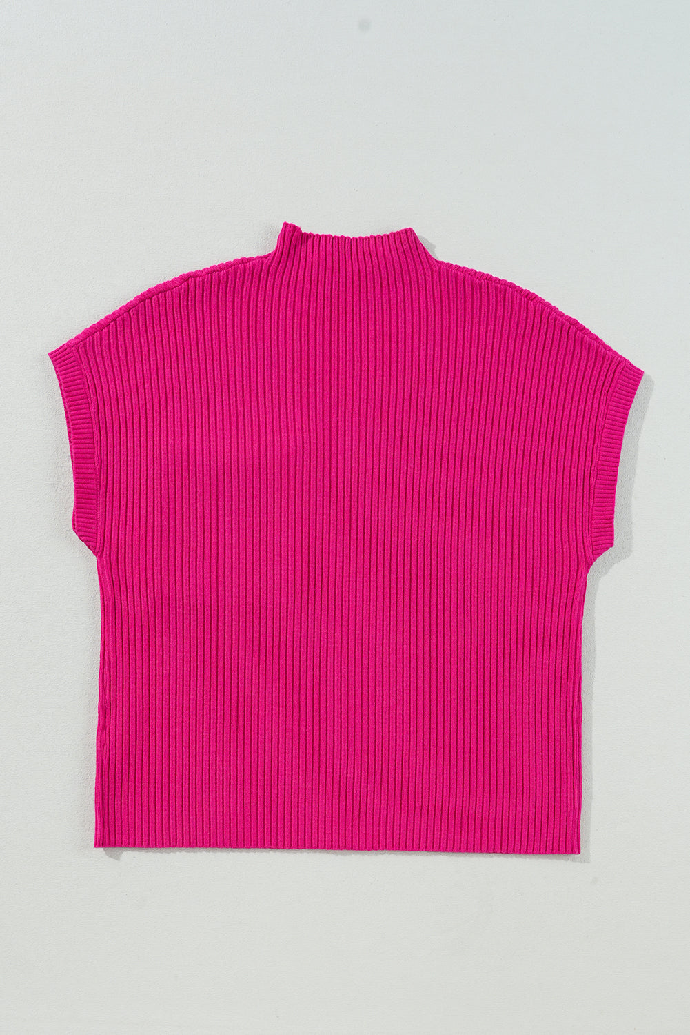 Rose Red Patch Pocket Rippes Stricker Kurzarmpullover