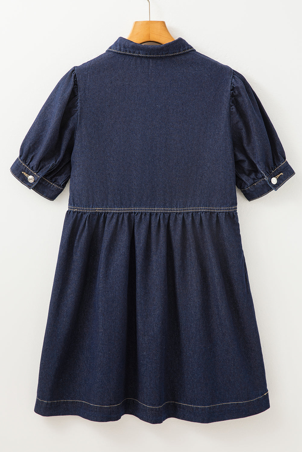 Vestido de mezclilla azul sucio, corpiño con cremallera *
