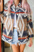 Oversized buttoned jacket with multi-colored Aztec print