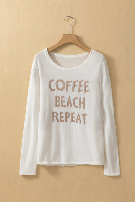 Graphic Pull Coffee Beach Repeat White