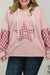 Delicacy Star Patch Graphic Floral Color Block Drawstring Hoodie Plus Size