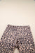 Khaki cycling shorts in ribbed textured mesh with leopard print