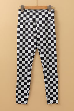 Skinny leggings high waist with black checkered pattern *