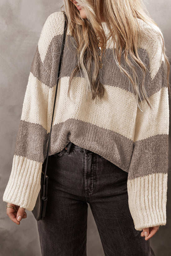 Ample sweater with Simply Taupe Color Blocks