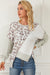 Asymmetrical loose sweatshirt with leopard texture