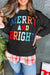 Merry And Bright Black Cable Knit Sweatshirt