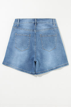 Ashleigh Rhinestone Blue Denim Shorts