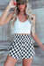 Decatracted shorts high waist with black checkered print *